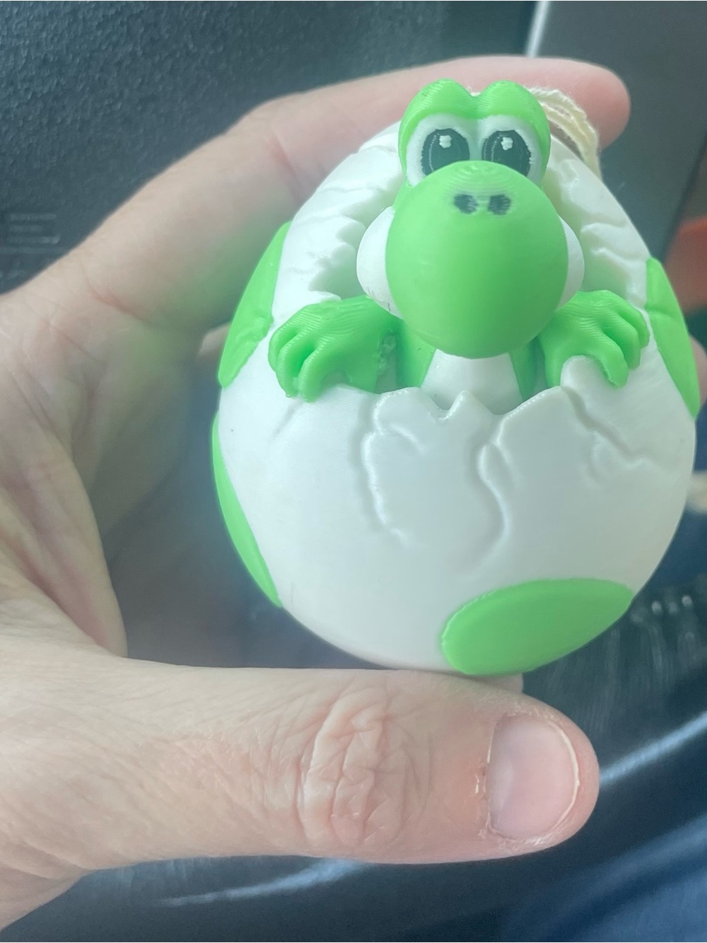 Yoshi egg with Yoshi 3D printed as one piece Mario fans Super Mario Bros. Green